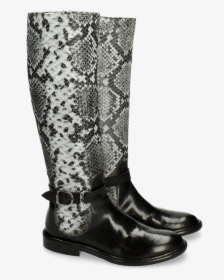 Boots Sally 58 Snake Black Grey Strap Black New Hrs - Riding Boot, HD Png Download, Free Download