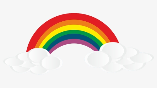 Rainbow Clipart School Pencil And In Color Rainbow - Rainbow And Clouds Transparent, HD Png Download, Free Download
