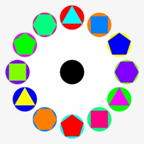 4 Polygons In Circles Rainbow - Polygons And Circles, HD Png Download, Free Download