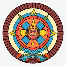 Aztec Sun Stone Drawing, HD Png Download, Free Download