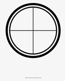 Crosshair Coloring Page - Circle, HD Png Download, Free Download