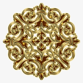 Shape, Decorative, Unique Starred Design, Gold Edges - Classic Pattern Gold Png, Transparent Png, Free Download