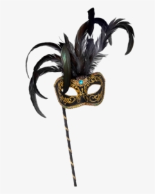 Mardi Ball Masquerade Gras Mask Dance Clipart - Masquerade Masks For Women With Handle, HD Png Download, Free Download