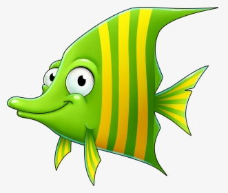 Green Cartoon Fish Clip Art - Cartoon Transparent Background Fish, HD Png Download, Free Download