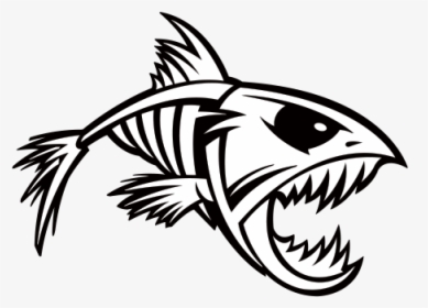 Transparent Bones Fish - Piranha Decal, HD Png Download, Free Download