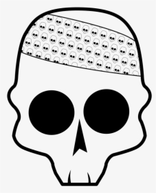 Skull With Bandana - Clip Art, HD Png Download, Free Download