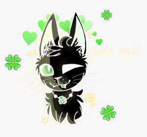Scgoodluck Goodluck Cat Blackcat Clover Lucky Charm - Cartoon, HD Png Download, Free Download