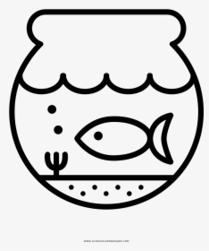Fish Bowl Coloring Page - Coloring Book, HD Png Download, Free Download