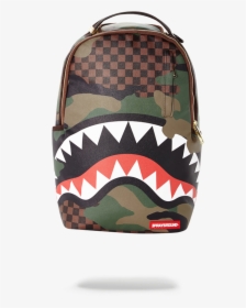 Sprayground Checkered Camo Shark Backpack, HD Png Download, Free Download