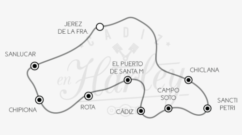Mapa Costa De La Luz En Harley - Rutas Costa De La Luz, HD Png Download, Free Download