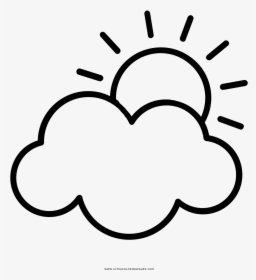 Partly Cloudy Coloring Page - Partly Cloudy Clipart Black And White, HD Png Download, Free Download