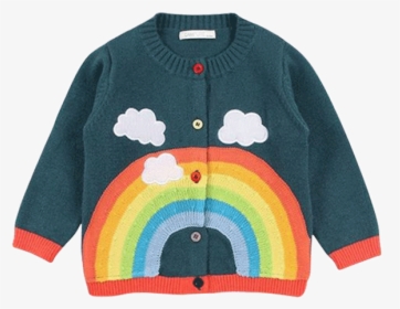 Cloudy Rainbow Sweater - Cardigan, HD Png Download, Free Download