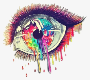 #ojo #lagrima #colores #triste #mirada #ojos - Ojo Con Lagrima De Colores, HD Png Download, Free Download