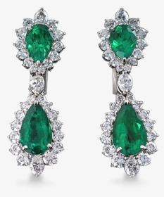Colombian Emerald And Diamond Earrings, - Emerald And Diamond Earrings, HD Png Download, Free Download