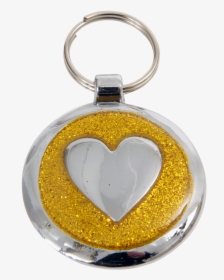 Luxury Designer Dog Tag Glitter Yellow Gold Heart Shimmer - Keychain, HD Png Download, Free Download