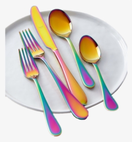 #plate #spoon #knife #fork #unicorn #rainbow#freetoedit - Mepra Rainbow, HD Png Download, Free Download