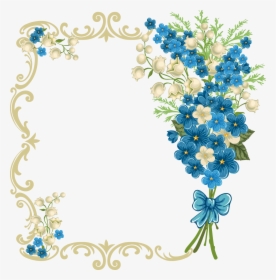 Royal Wedding Flowers Photo - Frames Floral Blue Png, Transparent Png, Free Download