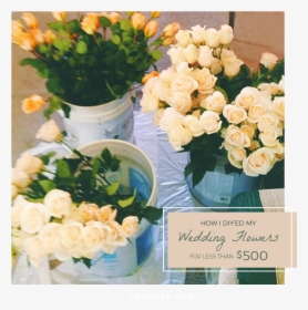 Wedding Flowers In Buckets - Garden Roses, HD Png Download, Free Download