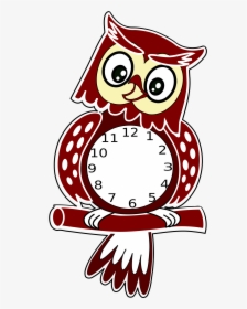 Transparent Clock Clipart - Clipart Owl With Clock, HD Png Download, Free Download