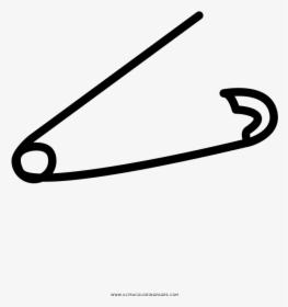 Safety Pin Coloring Page - Line Art, HD Png Download, Free Download