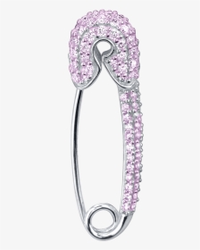 Medium Pink Sapphire Safety Pin Earring - Engagement Ring, HD Png Download, Free Download