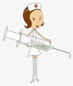 Woman Person Girl Syringe - Nurse Clipart Png, Transparent Png, Free Download