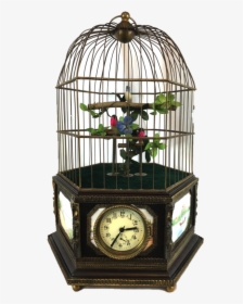 Large European Automation Birdcage With Clock, Enamel, HD Png Download, Free Download