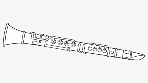Tutoring Jilly Harpist Music - Black And White Clarinet Clipart, HD Png Download, Free Download