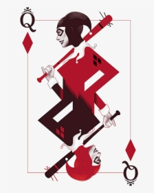 #mq #red #harley #harleyquinn #card #joker #poker - Harley Quinn Joker Card, HD Png Download, Free Download