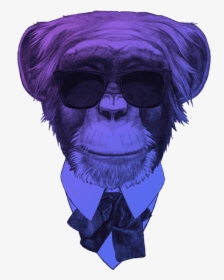 Ape Thinker"s Approach Background - Monkey With Glasses Drawing, HD Png Download, Free Download