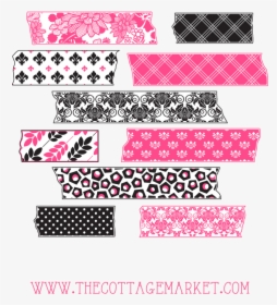 Pink And Black Washi Tape, HD Png Download, Free Download