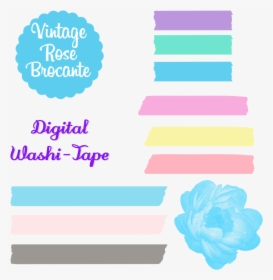 Digital Pastel Washi Tape, HD Png Download, Free Download