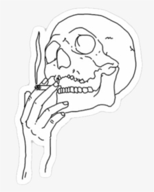 Stickers Sticker Skull 420 Smoke Trippy Weed - Pink Skull Smoking, HD Png Download, Free Download
