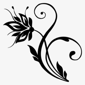 Flower Black And White Drawing Floral Design Visual - Drawing Flower Black And White, HD Png Download, Free Download