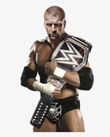Triple H Holding Wwe Championship-awl117, HD Png Download, Free Download