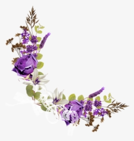 Free Clip Art Border Of Forget Me Not Flowers - Purple Floral Corner Png, Transparent Png, Free Download