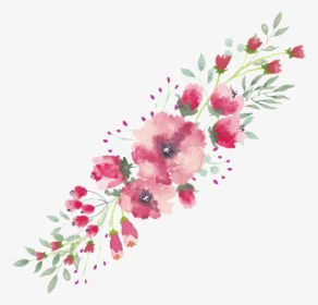 Png Watercolor Flower Lace Border Free Download Png - Pink Flowers Png Watercolor, Transparent Png, Free Download