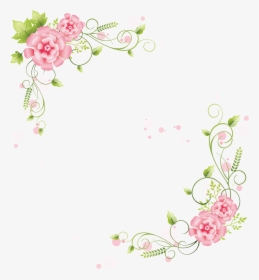 Transparent Spa Flowers Clipart - Pink Floral Corner Border Png, Png Download, Free Download