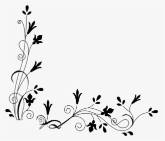 black and white simple floral border