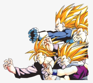 Vegeta, Goku, Gohan, And Trunks - Super Saiyans Cell Saga, HD Png Download, Free Download