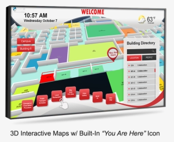 Wayfinding Digital Signage - You Are Here Interactive Map, HD Png Download, Free Download