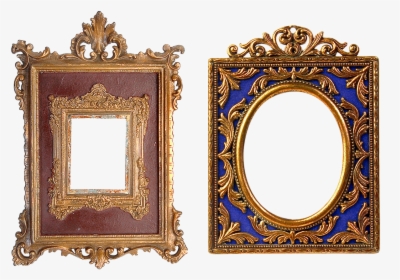 Frame, Carved, Gold, Baguette, Filigreed, Ornament - Oval Shaped Photo Frame, HD Png Download, Free Download