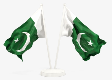 Two Waving Flags - Flag Of Pakistan Png, Transparent Png, Free Download