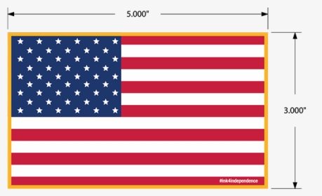 3 Inch X 5 Inch American Flag Sticker With Gold Border - Hoist Of A Flag, HD Png Download, Free Download