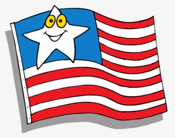 Cartoon American Flag Flag Star Face Cartoon American - American Flag In Cartoon, HD Png Download, Free Download