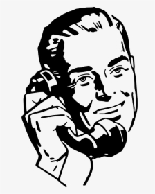 50s Man Png - Man On Phone Clip Art, Transparent Png, Free Download