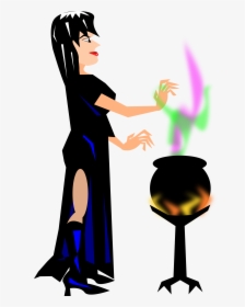Witch With Cauldron Clip Arts - Magic Potion By Witches, HD Png Download, Free Download