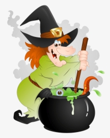 Witch With Cauldron Clipart, HD Png Download, Free Download