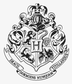 Hogwarts Logo Black And White Png - Transparent Background Hogwarts Crest Png, Png Download, Free Download