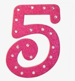 Pink Glitter Number 5, HD Png Download, Free Download